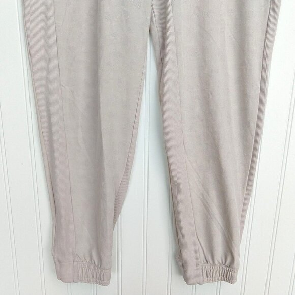 Athleta Brooklyn Textured Jogger Leopard Abalone Size 2 Taupe Ribbed Pants - Picture 7 of 13
